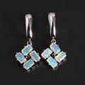 ‘Phoenix’ Baguette Opal Pinwheel Drop Earrings