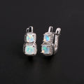 ‘Hadley’ Cushion Opal Double Halo Earrings