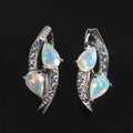 ‘Laguna’ Double Pear Opal Sweep Earrings