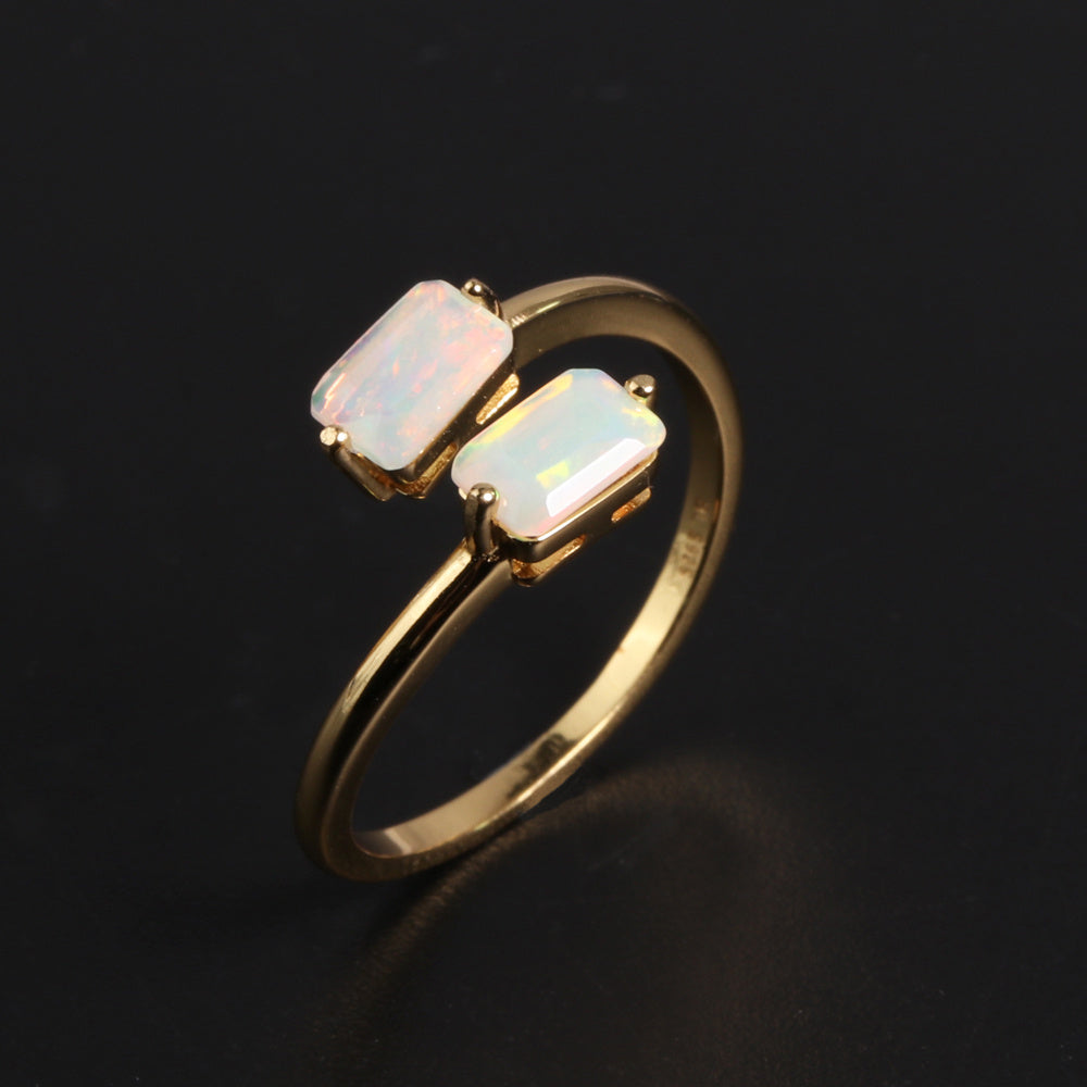‘Laramie’ Double Rectangle Opal Open Ring