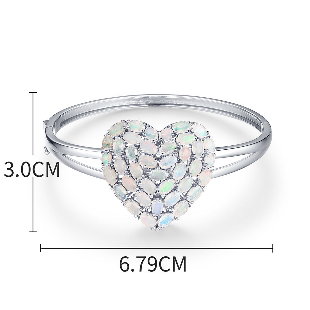 ‘Eloise’ Heart Opal Cluster Bangle – dimensions