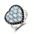 ‘Darling’ Heart Opal Cluster Halo Ring