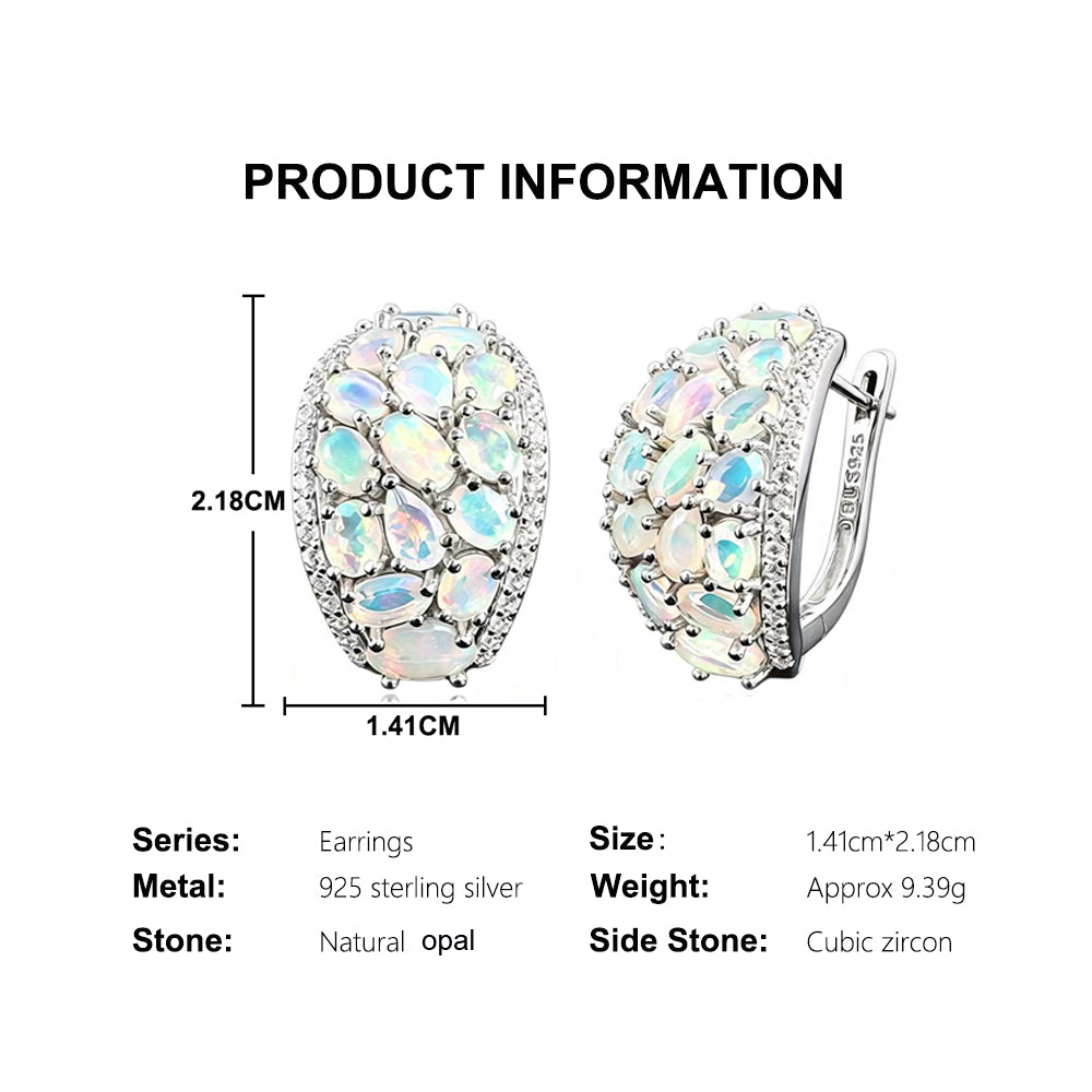 ‘Coralie’ Large Opal Cluster Dome Earrings – product info dimensions