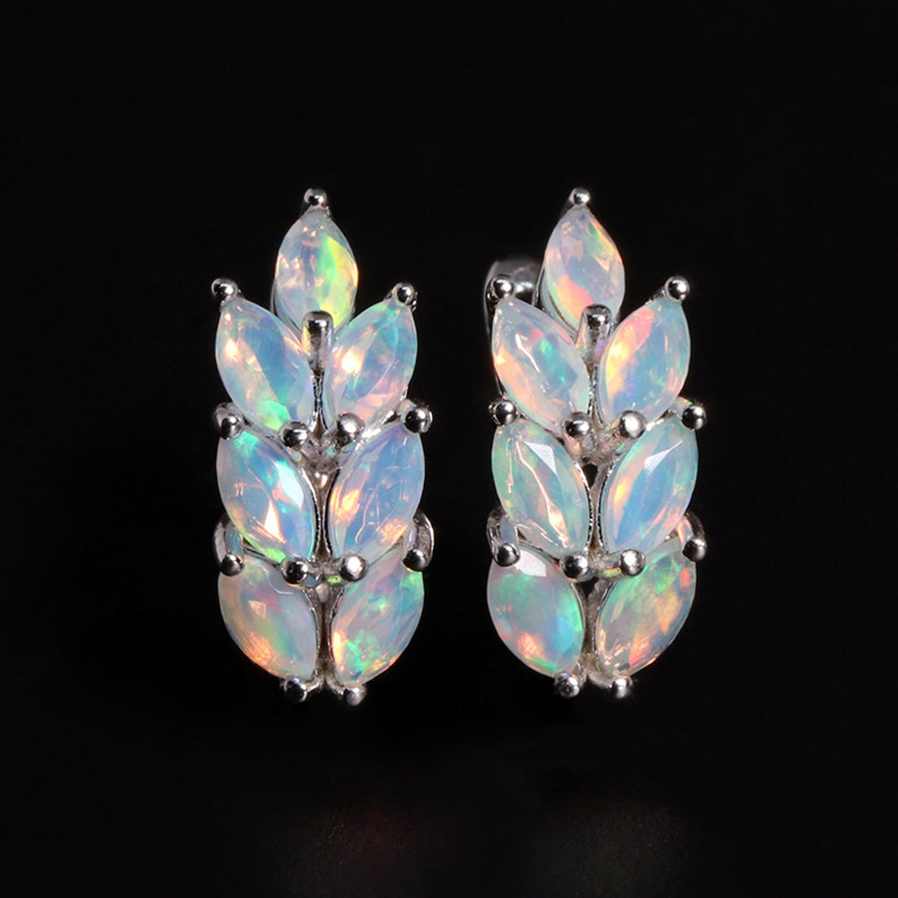 ‘Tawny’ Marquise Opal Wheat Huggie Earrings