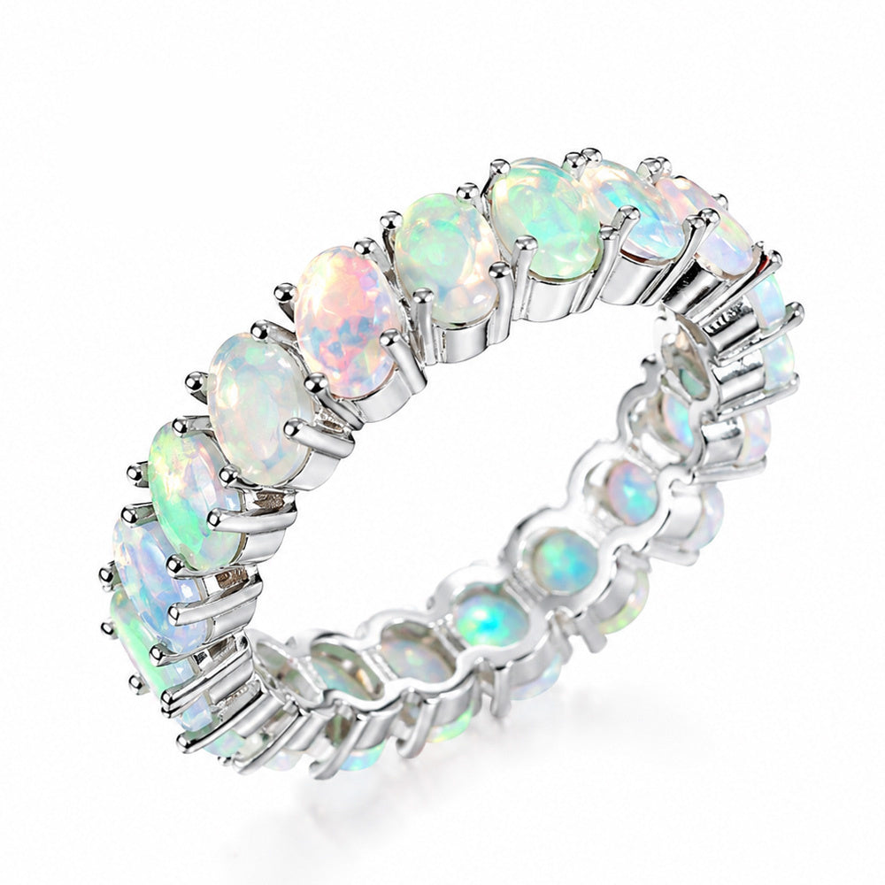 ‘Everly’ Oval Opal Eternity Band Ring