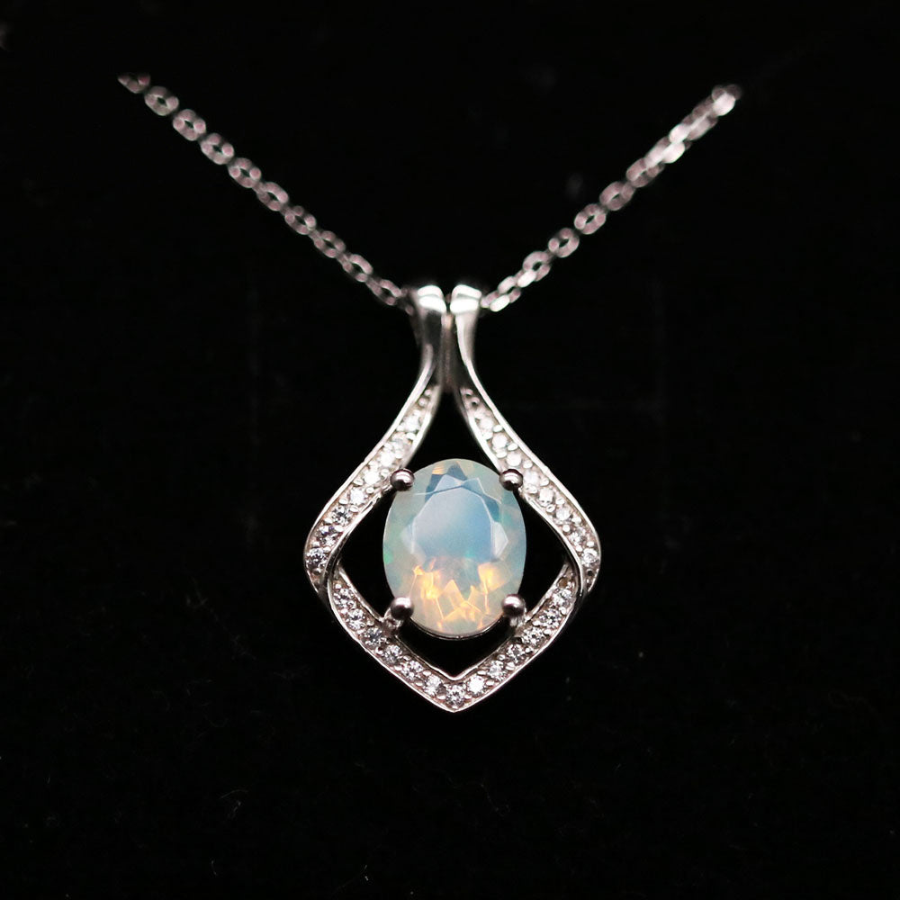 ‘Lark’ Oval Opal Kite Frame Pendant
