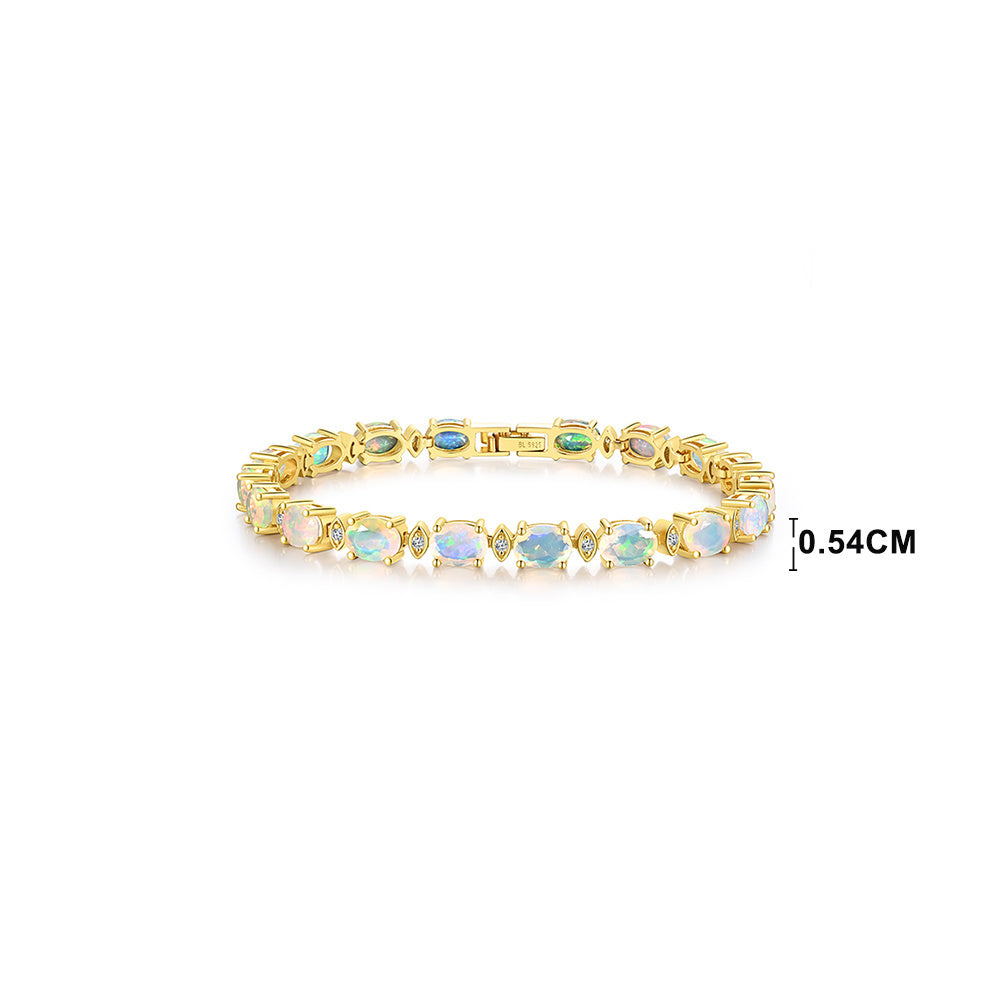 ‘Marigold’ Oval Opal Link Tennis Bracelet – dimensions