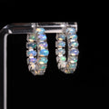 ‘Estelle’ Oval Opal Row Hoop Earrings