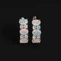 ‘Effie’ Oval Round Opal Huggie Earrings