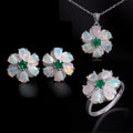 ‘Meadow’ Pear Opal Agate Flower Set