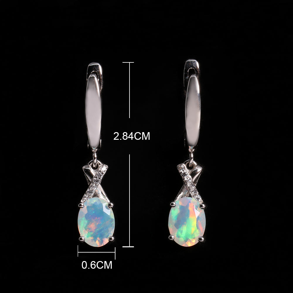 ‘Ainsley’ Pear Opal Crossover Drop Earrings – dimensions