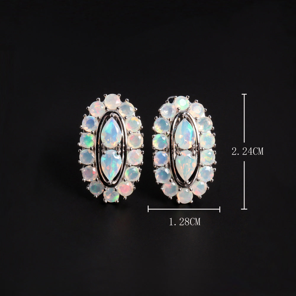 ‘Scarlet’ Pear Opal Oval Halo Earrings – dimensions