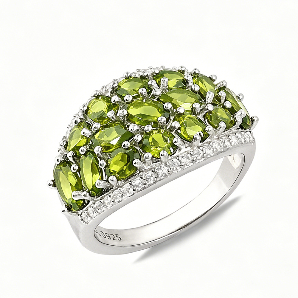 ‘Clovelly’ Peridot Cluster Dome Ring