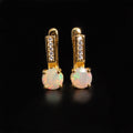 ‘Mesa’ Round Opal Pave Bar Earrings