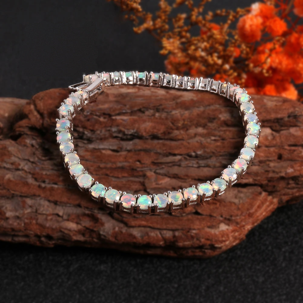‘Florence’ Round Opal Tennis Bracelet