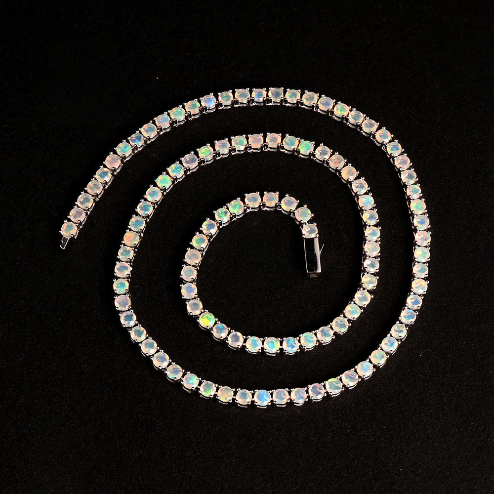 ‘Kimberley’ Round Opal Tennis Necklace