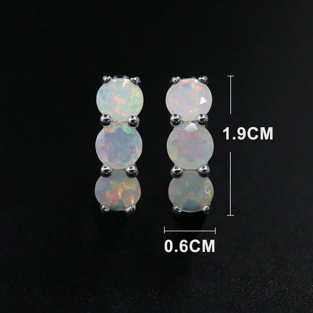 ‘Dottie’ Three Round Opal Huggie Earrings – dimensions