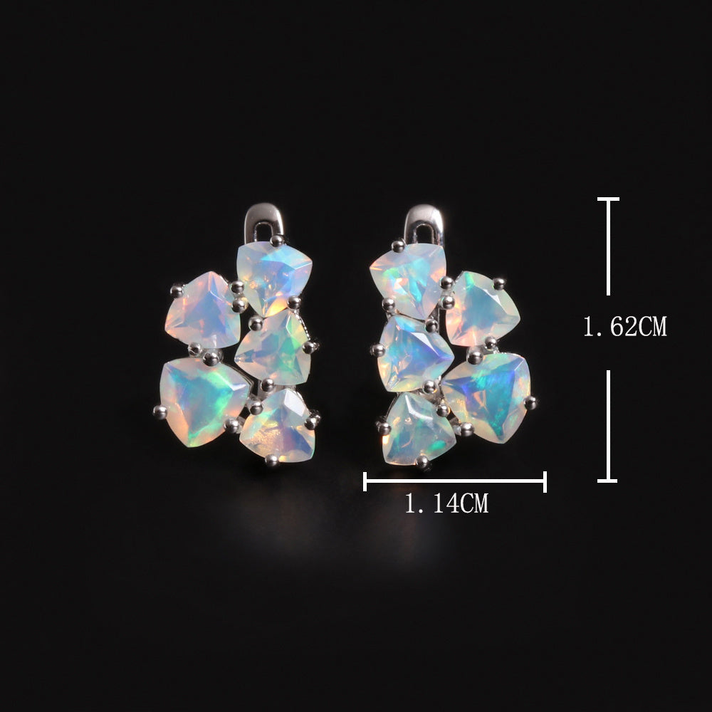 ‘Blair’ Trillion Opal Cluster Clip Earrings – dimensions