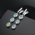 ‘Jessie’ Triple Opal Halo Drop Earrings