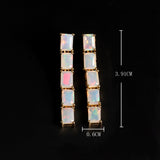 ‘Savannah’ Baguette Opal Line Drop Earrings – dimensions