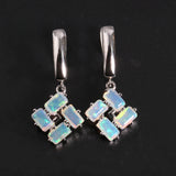 ‘Phoenix’ Baguette Opal Pinwheel Drop Earrings