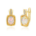 ‘Auburn’ Cushion Opal Bezel Clip Earrings