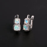 ‘Hadley’ Cushion Opal Double Halo Earrings