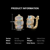 ‘Lottie’ Cushion Opal Three Stone Set – earring specs