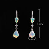 ‘Nevada’ Double Pear Opal Drop Earrings – dimensions