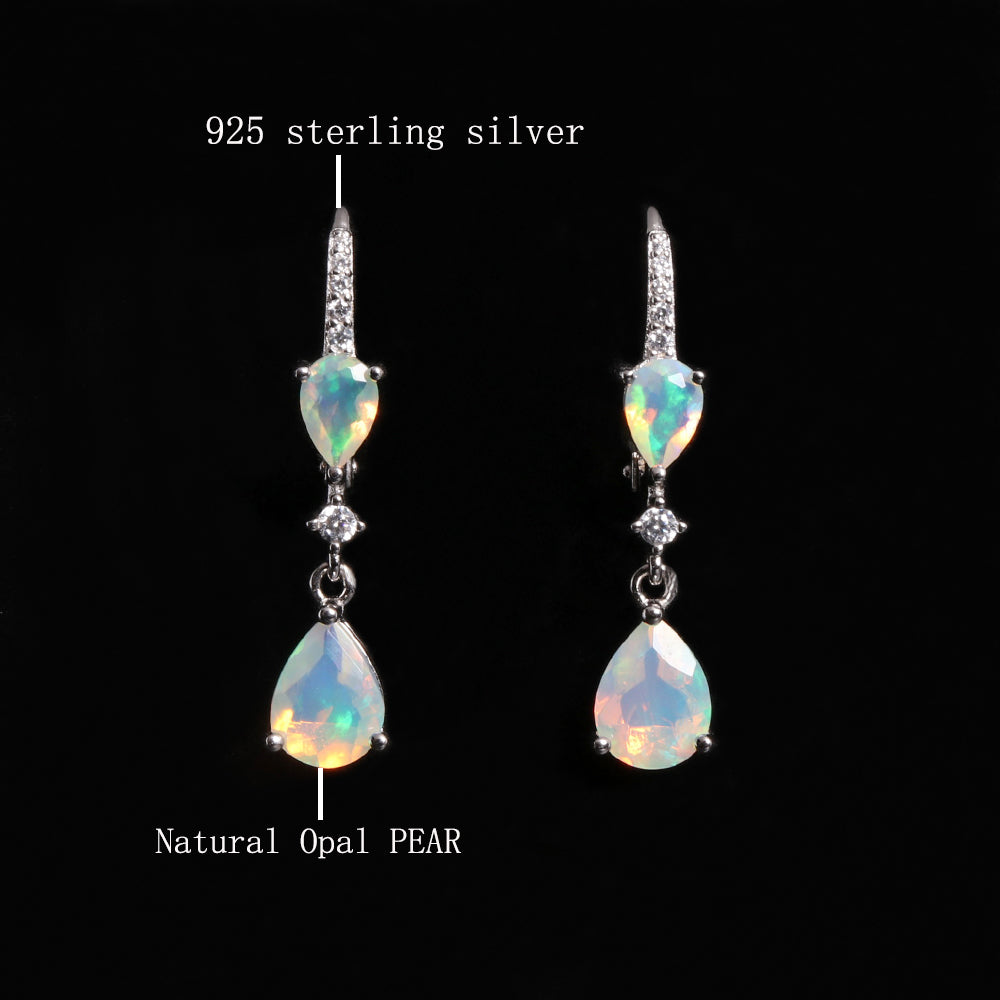 ‘Nevada’ Double Pear Opal Drop Earrings – material callout