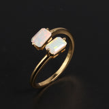 ‘Laramie’ Double Rectangle Opal Open Ring