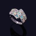 ‘Willa’ Double Row Opal Crossover Ring
