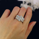 ‘Willa’ Double Row Opal Crossover Ring – on hand