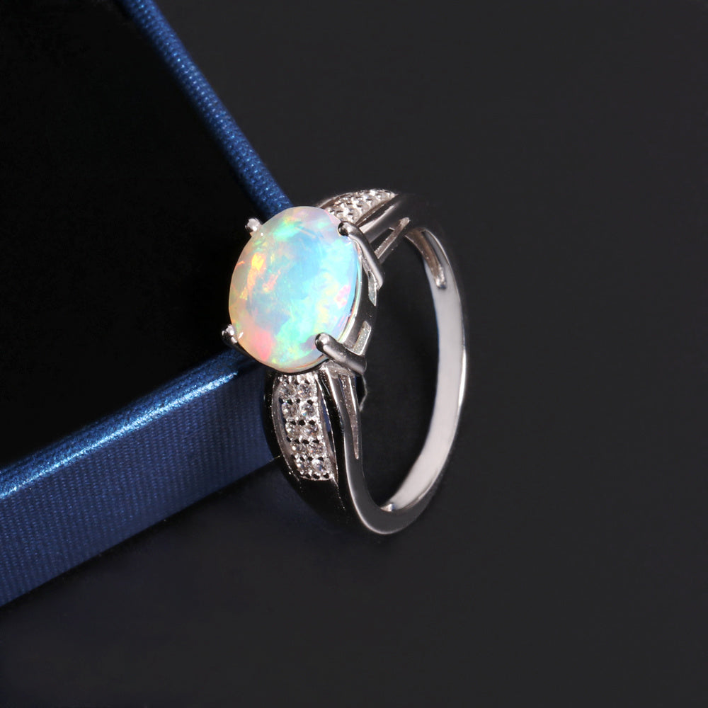 ‘Wilder’ East West Oval Opal Ring – side view