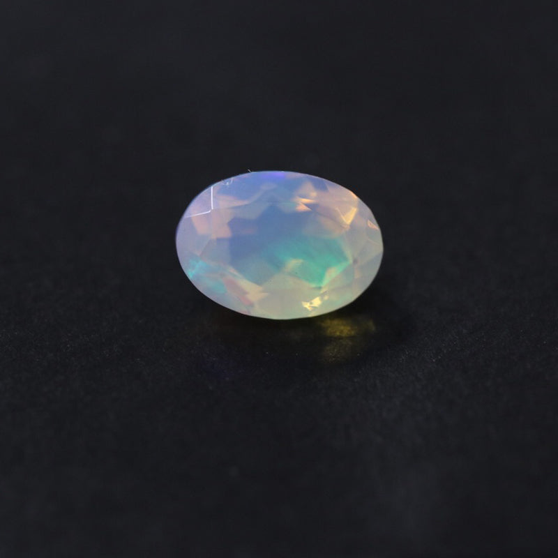 ‘Henley’ Faceted Oval Loose Opal – on black