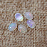 ‘Henley’ Faceted Oval Loose Opal – five stones linen