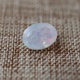 ‘Henley’ Faceted Oval Loose Opal – close up linen