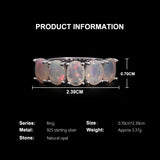 ‘Kinley’ Five Oval Opal Band Ring – product info dimensions