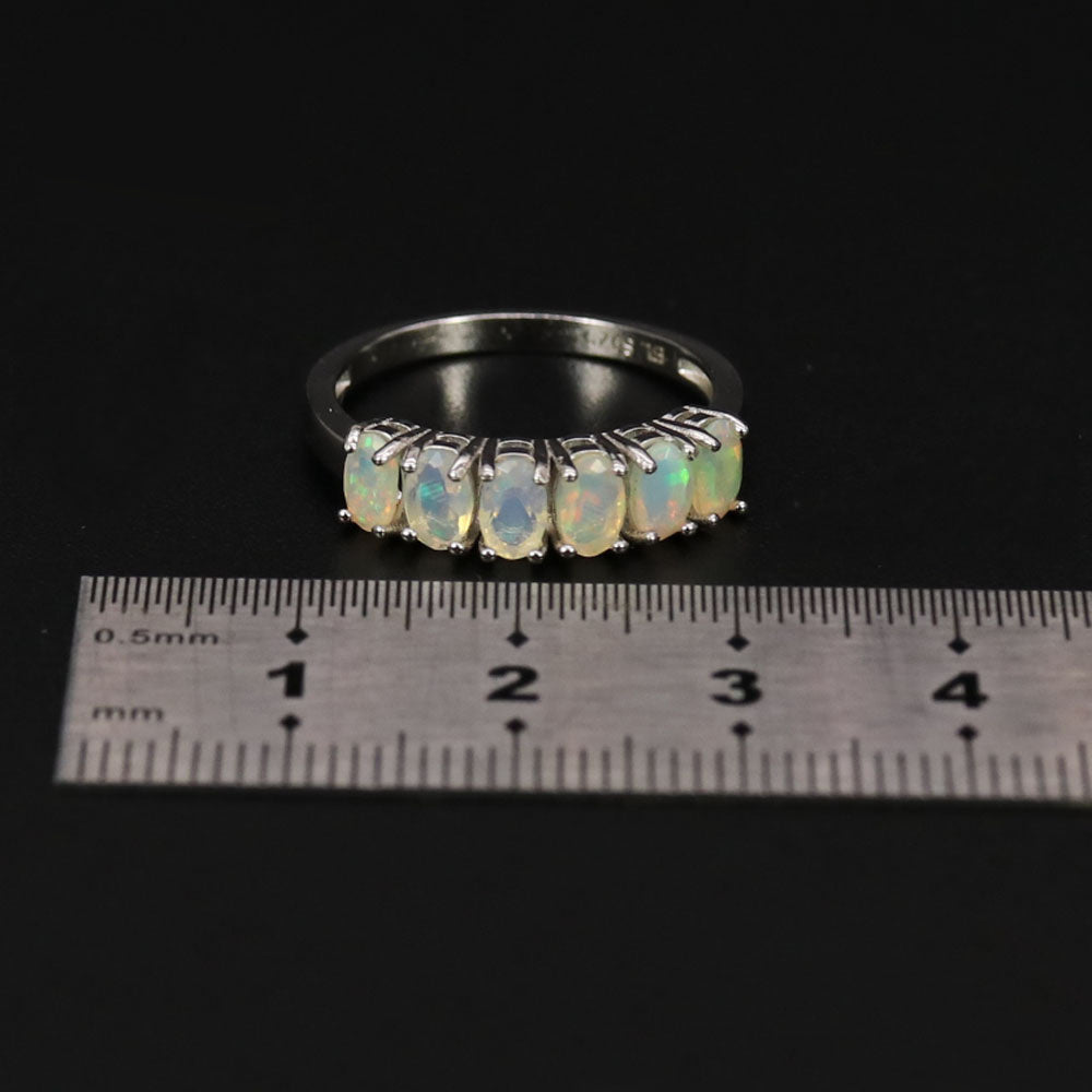 ‘Lawson’ Five Oval Opal Band Ring – with ruler