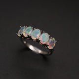 ‘Avalon’ Five Stone Oval Opal Ring – angle right