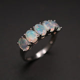 ‘Avalon’ Five Stone Oval Opal Ring – angle left