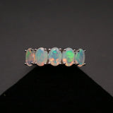 ‘Avalon’ Five Stone Oval Opal Ring – on ring display