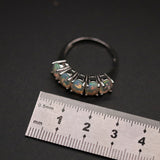 ‘Avalon’ Five Stone Oval Opal Ring – with ruler