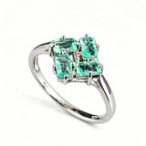 ‘Terra’ Four Emerald Square Cluster Ring