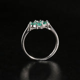 ‘Terra’ Four Emerald Square Cluster Ring – upright view