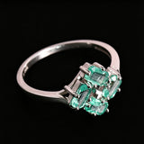 ‘Terra’ Four Emerald Square Cluster Ring – side angle