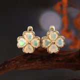 ‘Penny’ Four Leaf Clover Opal Earrings