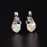 ‘Loveday’ Heart Cut Opal Drop Earrings