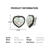 ‘Juliet’ Heart Opal Black Spinel Earrings – specs dimensions