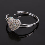 ‘Eloise’ Heart Opal Cluster Bangle – on wood block